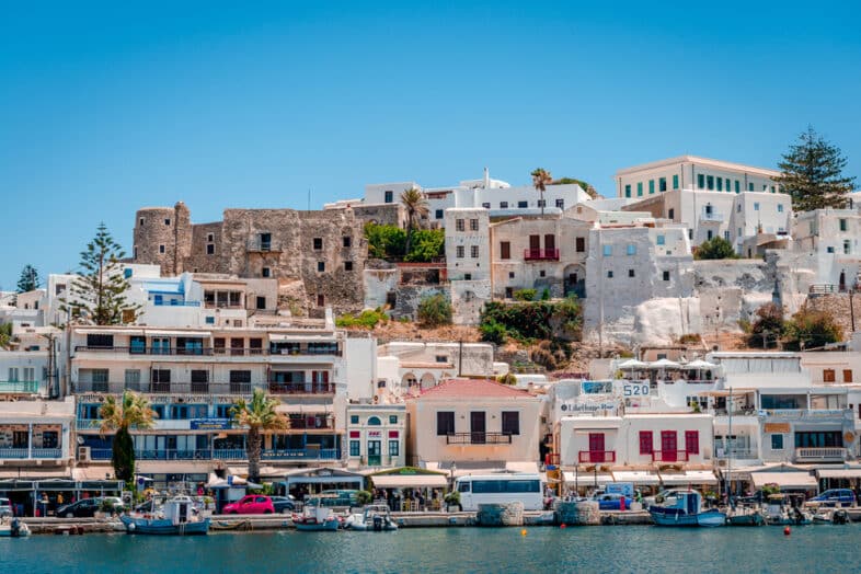 The marble-paved village of Apiranthos in the mountains of Naxos island